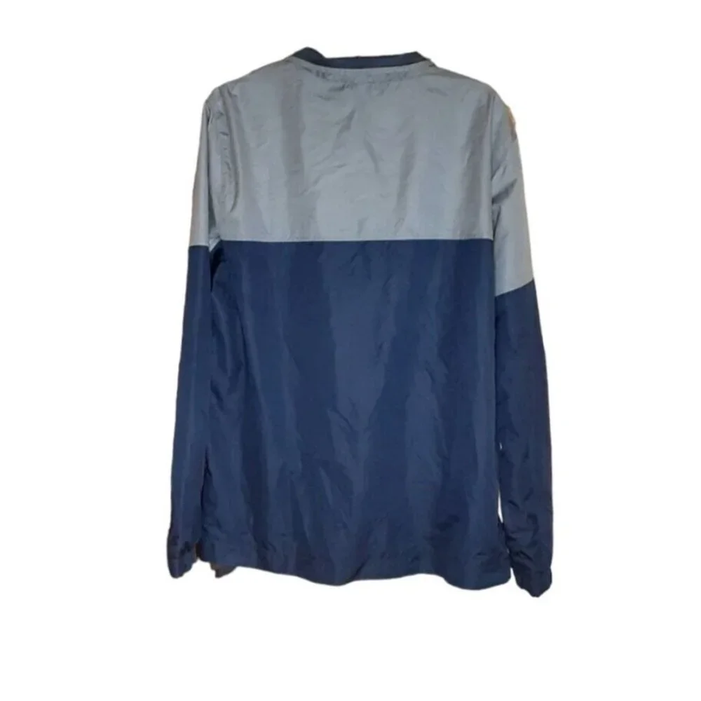 Starter Jacket Wind Breaker Men's Large 42-44 Navy Blue & Gray Lined Fu…‎